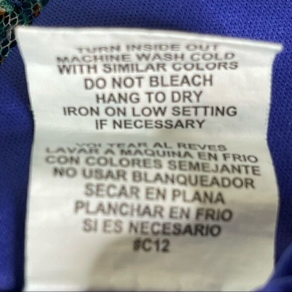 As U Wish Blue Green Geometric Halter Neck Metal Detail Shift Dress Size Small - Picture 10 of 15